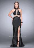 Picture of: Long Vegan Leather Prom Dress with Choker in Black, Style: 24018, Main Picture