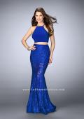 Picture of: High Neck Two Piece Romper Dress with Sheer Lace Skirt in Blue, Style: 24029, Main Picture