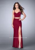 Picture of: Two Piece Jersey Dress with Unique Strappy Back in Red, Style: 24030, Detail Picture 2