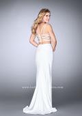 Picture of: Two Piece Jersey Dress with Unique Strappy Back in White, Style: 24030, Detail Picture 6