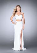 Picture of: Two Piece Jersey Dress with Unique Strappy Back in White, Style: 24030, Detail Picture 7