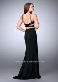 Picture of: Two Piece Dress with Vegan Leather Top and Cut Outs in Black, Style: 24036, Back Picture