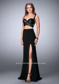 Picture of: Two Piece Dress with Vegan Leather Top and Cut Outs in Black, Style: 24036, Detail Picture 1