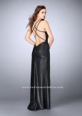 Picture of: High Neck Vegan Leather Dress with Strappy Back in Black, Style: 24041, Back Picture