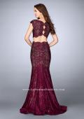 Picture of: Two Piece Lace Dress with Scalloped Edges and Back in Red, Style: 24047, Back Picture