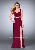 Picture of: Fitted Jersey Dress with Cut Outs a Beaded Back in Red, Style: 24048, Detail Picture 2