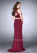 Picture of: Two Piece Prom Dress with an Illusion Neckline in Red, Style: 24051, Back Picture