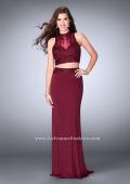 Picture of: Two Piece Prom Dress with an Illusion Neckline in Red, Style: 24051, Detail Picture 1