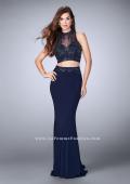 Picture of: Two Piece Prom Dress with an Illusion Neckline in Blue, Style: 24051, Detail Picture 2
