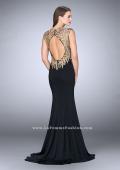 Picture of: High Neck Lace Dress with Sheer Illusion Neckline in Black, Style: 24054, Back Picture