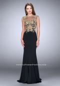 Picture of: High Neck Lace Dress with Sheer Illusion Neckline in Black, Style: 24054, Detail Picture 1
