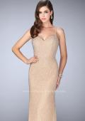 Picture of: Long Beaded Prom Dress with Sweetheart Neckline in Nude, Style: 24062, Main Picture
