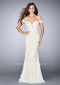 Picture of: Long Tulle Prom Dress with Beaded Lace Appliques in White, Style: 24068, Main Picture