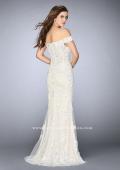 Picture of: Long Tulle Prom Dress with Beaded Lace Appliques in White, Style: 24068, Back Picture