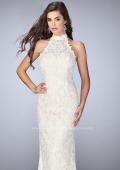 Picture of: Beaded Lace Prom Dress with Open Back in White, Style: 24089, Main Picture