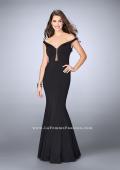 Picture of: Off The Shoulder Prom Dress with Open Back in Black, Style: 24097, Main Picture
