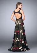 Picture of: Floral A-line Prom Dress With Satin Top and Lace Skirt in Print, Style: 24099, Back Picture