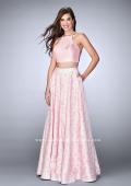 Picture of: Floral Two Piece A-line Dress with High Neck Top in Pink, Style: 24101, Detail Picture 1