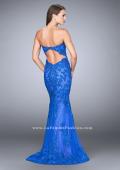 Picture of: Strapless Fitted Lace Dress with Sweetheart Neckline in Blue, Style: 24106, Back Picture