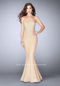 Picture of: Long High Neck Prom Dress with Open Back in Nude, Style: 24108, Detail Picture 1