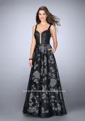 Picture of: Long Floral A-line Prom Dress with Pockets in Black, Style: 24114, Main Picture