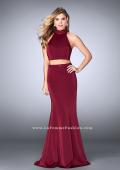 Picture of: Beaded Collar Long Prom Dress with Cut Outs in Red, Style: 24119, Detail Picture 2