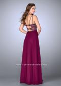 Picture of: Chiffon A-line Dress with Beaded Top and Cutout Back in Pink, Style: 24121, Back Picture