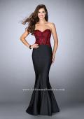 Picture of: Mikado Mermaid Dress with Lace Top and Open Back in Black, Style: 24123, Main Picture