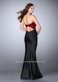 Picture of: Mikado Mermaid Dress with Lace Top and Open Back in Black, Style: 24123, Back Picture
