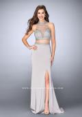 Picture of: Long Beaded Two Piece Prom Dress with Side Slit in Silver, Style: 24126, Main Picture