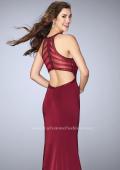 Picture of: Long Jersey Prom Dress with Beaded Neckline in Red, Style: 24127, Main Picture