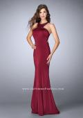 Picture of: Long Jersey Prom Dress with Beaded Neckline in Red, Style: 24127, Back Picture