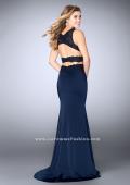 Picture of: Two Piece Jersey Gown with Lace top and Belt in Blue, Style: 24128, Detail Picture 3