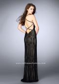 Picture of: Beaded Vintage Lace Dress with Scoop Neckline in Black, Style: 24131, Back Picture