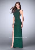 Picture of: Long Beaded Prom Dress with Lace Up Sides in Green, Style: 24138, Detail Picture 1