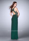 Picture of: Long Beaded Prom Dress with Lace Up Sides in Green, Style: 24138, Detail Picture 2