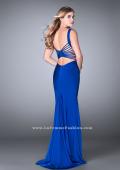 Picture of: Long Prom Gown with Strappy Side Cut Outs in Blue, Style: 24155, Detail Picture 3