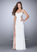 Picture of: Long Prom Gown with Strappy Side Cut Outs in White, Style: 24155, Detail Picture 4