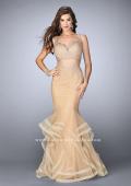Picture of: Long Tulle Mermaid Prom Gown with Rhinestones in Nude, Style: 24157, Main Picture