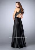 Picture of: High Neck A-line Prom Dress with Full Satin Skirt in Black, Style: 24169, Back Picture