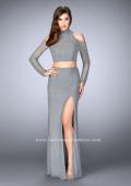 Picture of: Cold Shoulder Long Sleeve Two Piece Prom Dress in Silver, Style: 24174, Main Picture