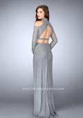 Picture of: Cold Shoulder Long Sleeve Two Piece Prom Dress in Silver, Style: 24174, Back Picture
