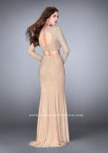 Picture of: Long Sleeve Two Piece Dress with Cold Shoulders in Nude, Style: 24175, Back Picture