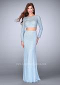 Picture of: Long Sleeve Two Piece Dress with Cold Shoulders in Blue, Style: 24175, Detail Picture 2