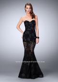 Picture of: Lace Romper Dress with Multi Colored Rhinestones in Black, Style: 24220, Main Picture