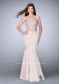 Picture of: Satin Two Piece Dress with Pearls and Rhinestones in Nude, Style: 24233, Main Picture