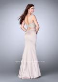 Picture of: Satin Two Piece Dress with Pearls and Rhinestones in Nude, Style: 24233, Back Picture
