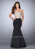 Picture of: Satin Two Piece Dress with Pearls and Rhinestones in Black, Style: 24233, Detail Picture 1