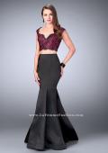 Picture of: Long Two Piece Mermaid Dress with Beaded Lace Top in Black, Style: 24235, Main Picture