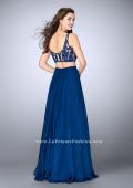 Picture of: Two Piece A-line Dress with Sheer Lace Bustier Top in Blue, Style: 24237, Detail Picture 3